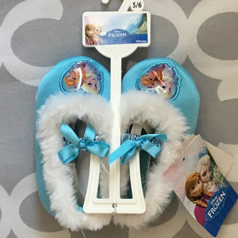 Disney Frozen Elsa Anna Soft Sole Bow Slippers